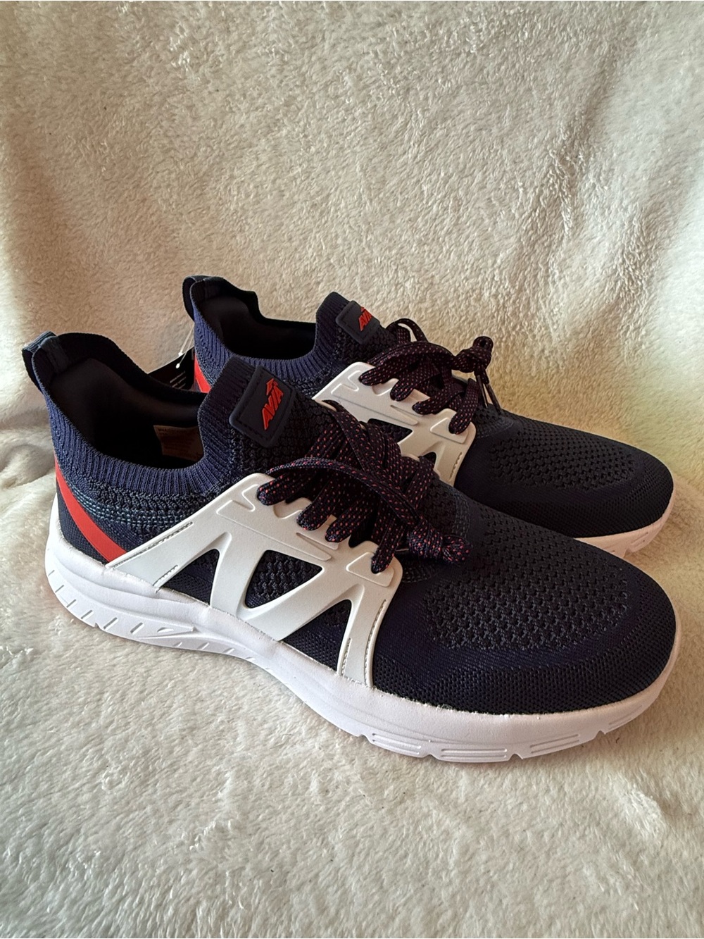 Avia Men's Athletic Shoe - Blue Knit Upper‎ with Red Trim 9.5 New